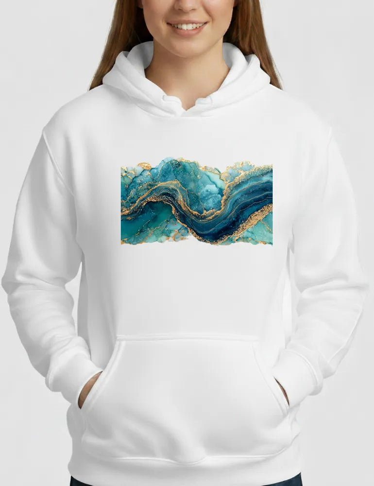 Mosaic Soul No. 10 - Deconstructed Mediterranean Art Hoodie | The Liquid Light Series image 3