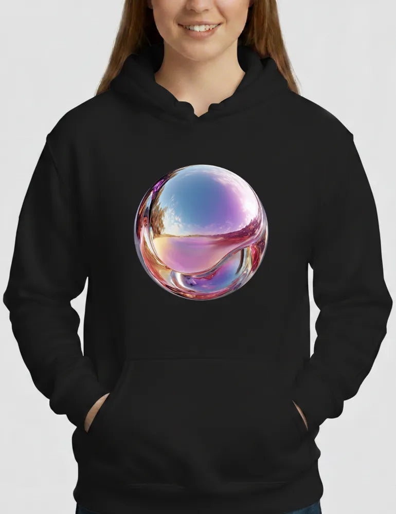 Iridescent Echo No. 05 - 3D Holographic Chrome Hoodie | The Liquid Light Series image 1