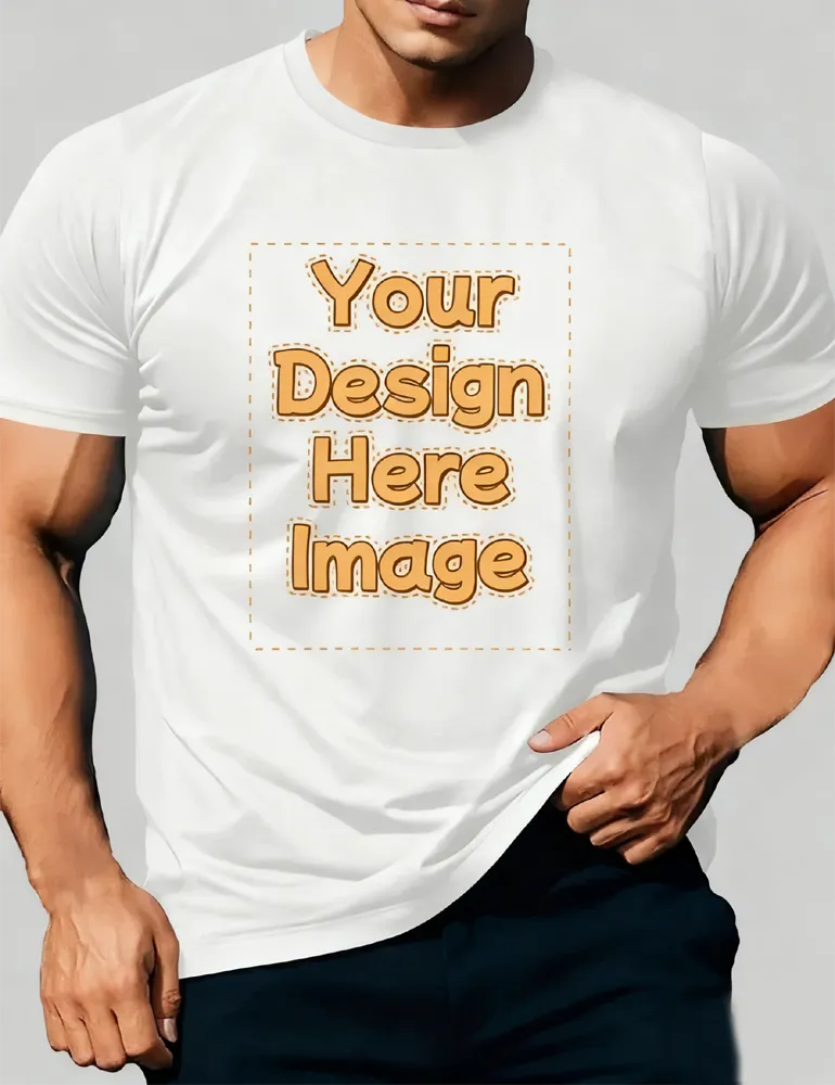 Men's Plus Size Custom T Shirts Design Your Own Shirt Add Text/Image/Logo Personalized Tops image 0