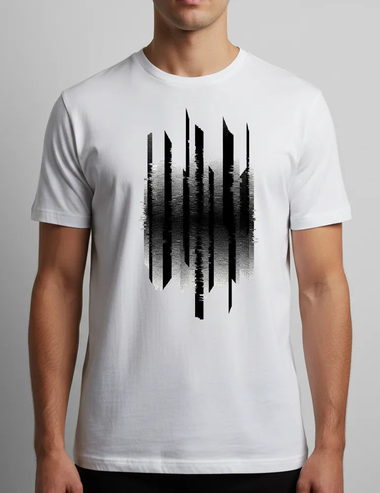 Vertical Interference No. 04 - Unisex Cyberpunk Glitch Tee | Julian Hayes Signature Series image 1
