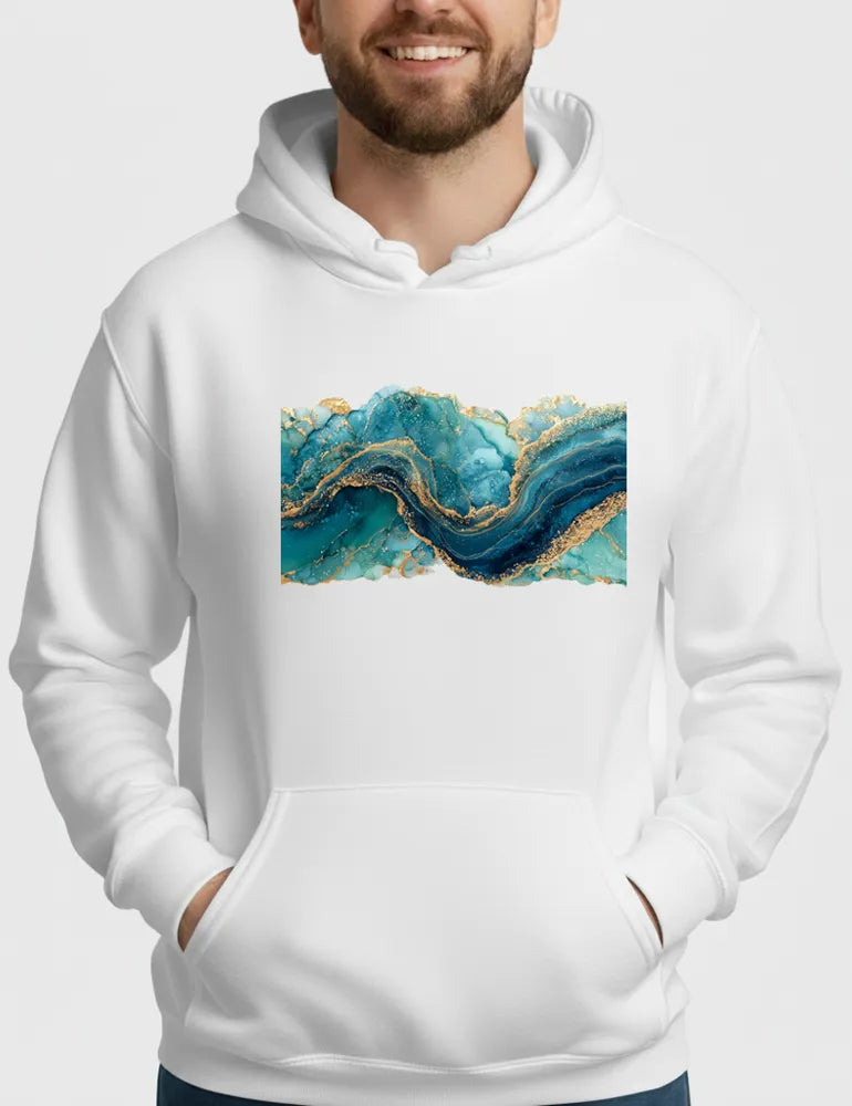 Mosaic Soul No. 10 - Deconstructed Mediterranean Art Hoodie | The Liquid Light Series image 1