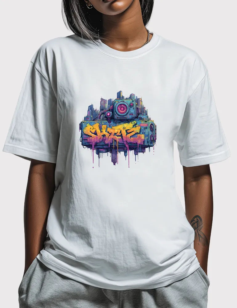Cyber-Vandal No. 03 - Unisex Neon Cyberpunk Graffiti Tee | The Debris Series by Kaelo X image 3