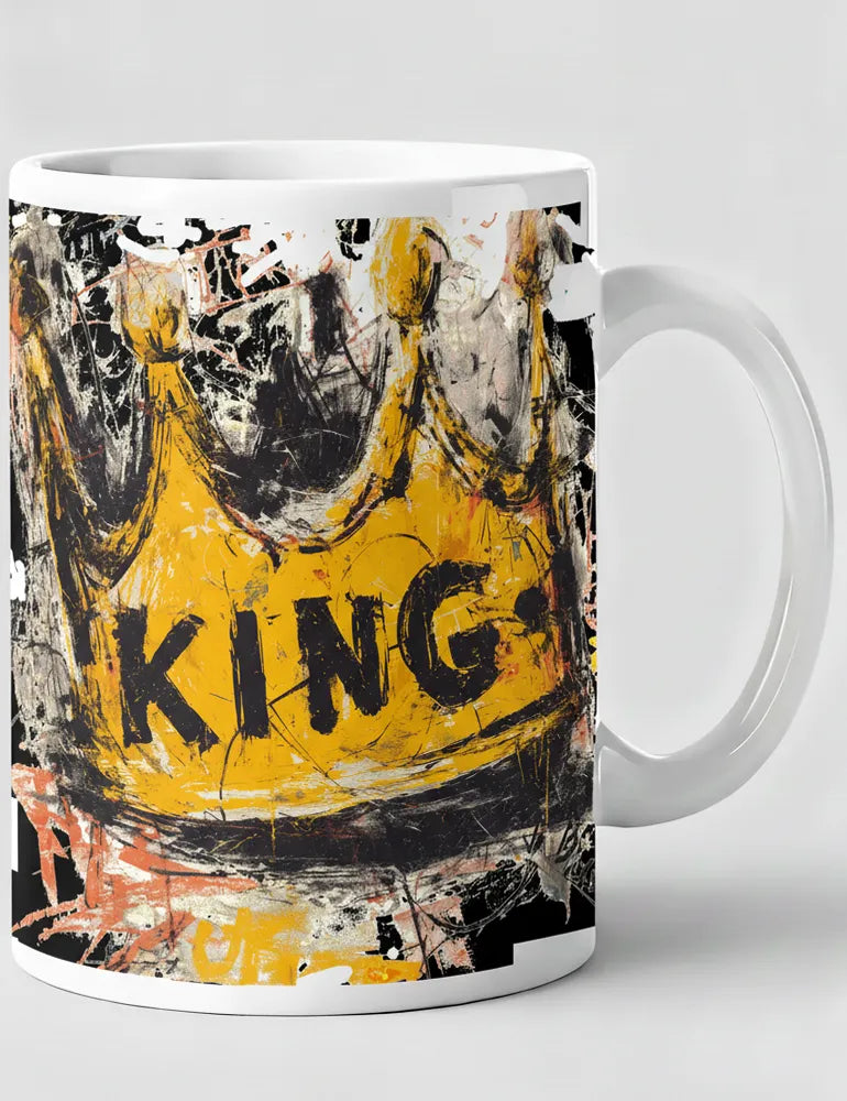 Sovereign Static No. 05 - Basquiat Style Crown Art Mug | Kaelo X Artist Series image 0