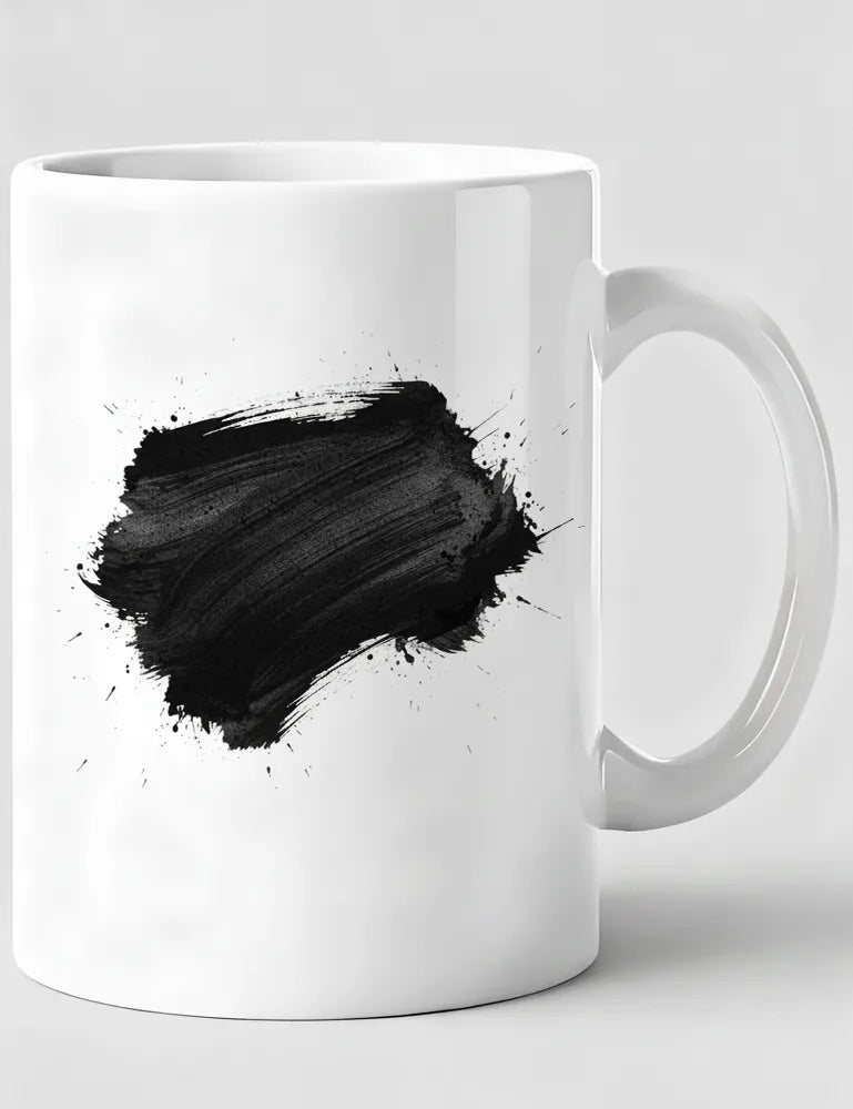 Kinetic Silence No. 01 Art Mug - Minimalist Sumi-e Ink Stroke image 1