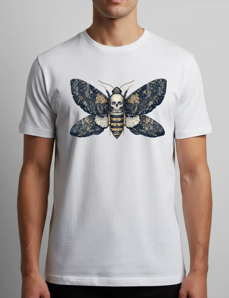 Silent Witness No. 08 - Unisex Death's-head Hawkmoth Etching Tee | Seraphina Black Signature Series image 0