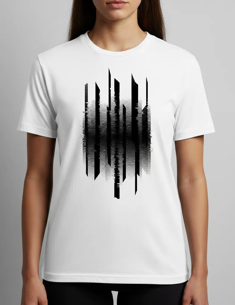 Vertical Interference No. 04 - Unisex Cyberpunk Glitch Tee | Julian Hayes Signature Series image 3