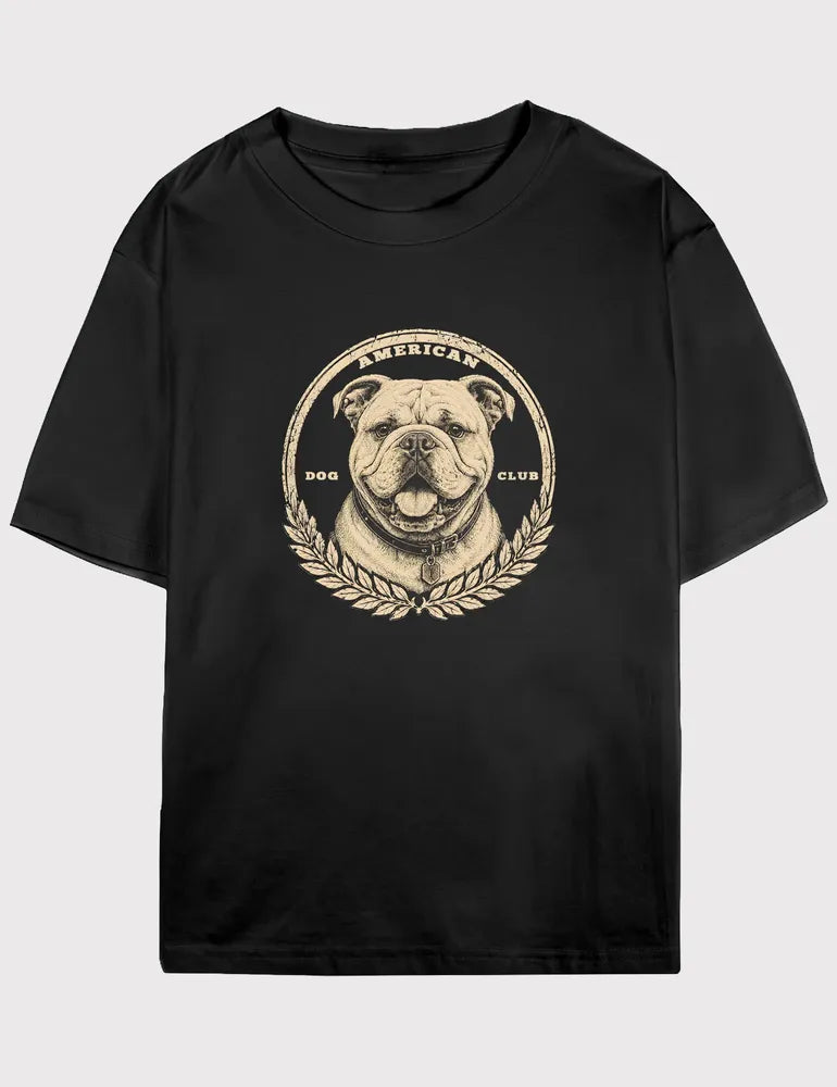 Unisex Vintage Bulldog Graphic T-Shirt - 1970s American Dog Club Emblem | Retro Streetwear image 0