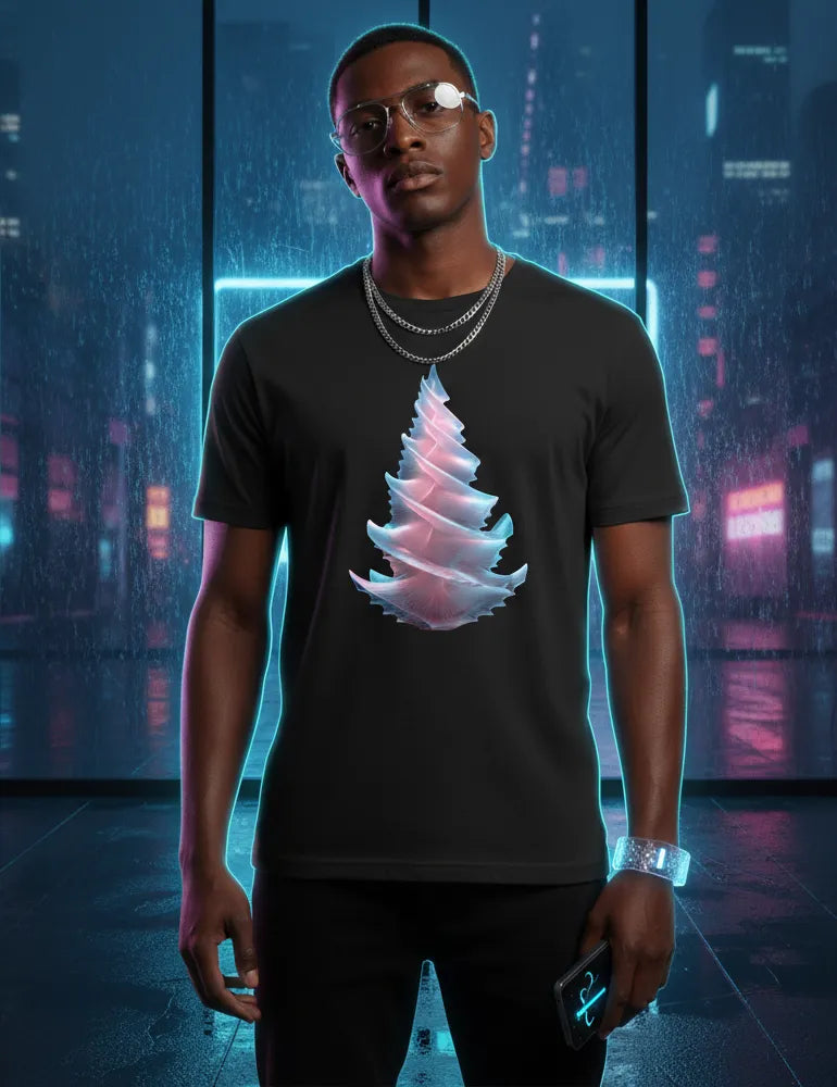 Radiant Spiral No. 02 - Unisex 3D Frosted Glass Tree Tee | Ryu Tanaka Signature Series image 4