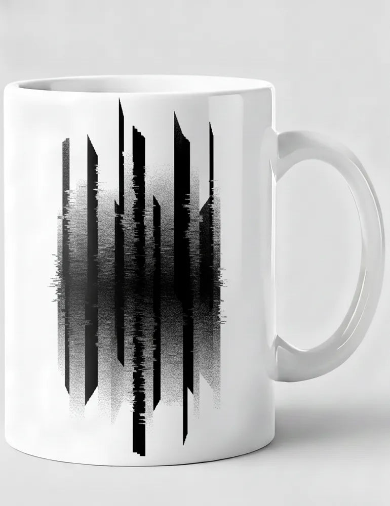 Vertical Interference No. 04 - Cyberpunk Glitch Art Mug | Julian Hayes Artist Series image 0
