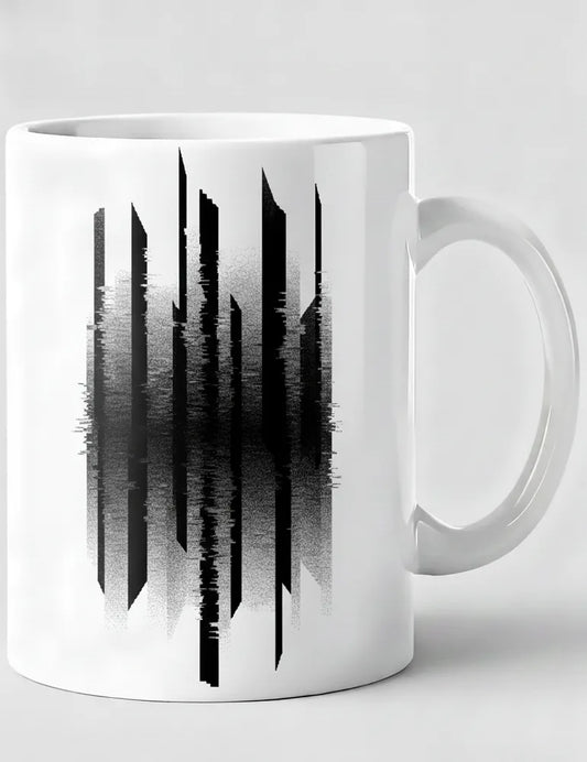 Vertical Interference No. 04 - Cyberpunk Glitch Art Mug | Julian Hayes Artist Series image 0
