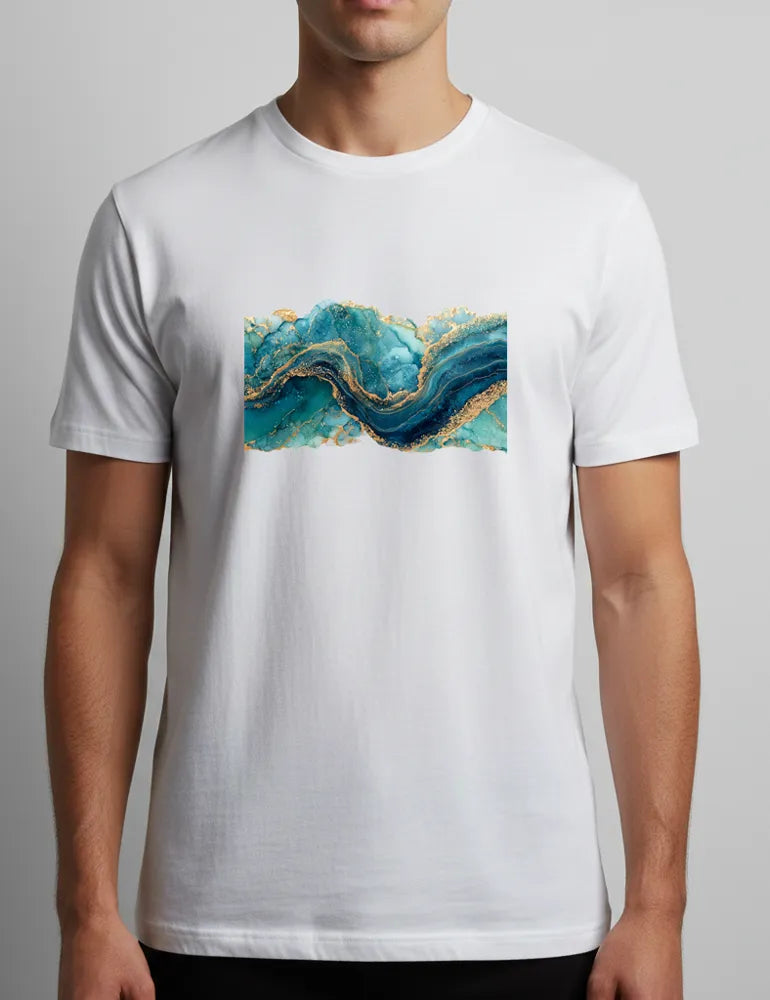 Mosaic Soul No. 10 - Unisex Deconstructed Mediterranean Art Tee | The Liquid Light Series image 2