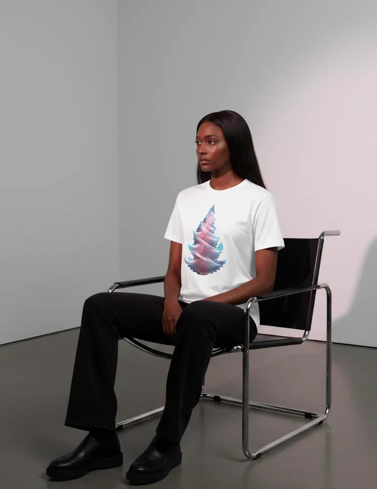 Radiant Spiral No. 02 - Unisex 3D Frosted Glass Tree Tee | Ryu Tanaka Signature Series image 7