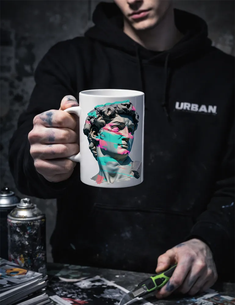 Urban Anthem No. 01 - Greek Statue Street Remix Art Mug | Kaelo X Artist Series image 1