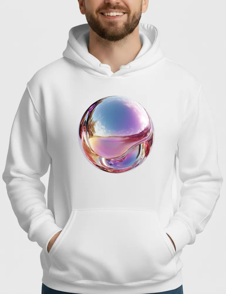 Iridescent Echo No. 05 - 3D Holographic Chrome Hoodie | The Liquid Light Series image 2