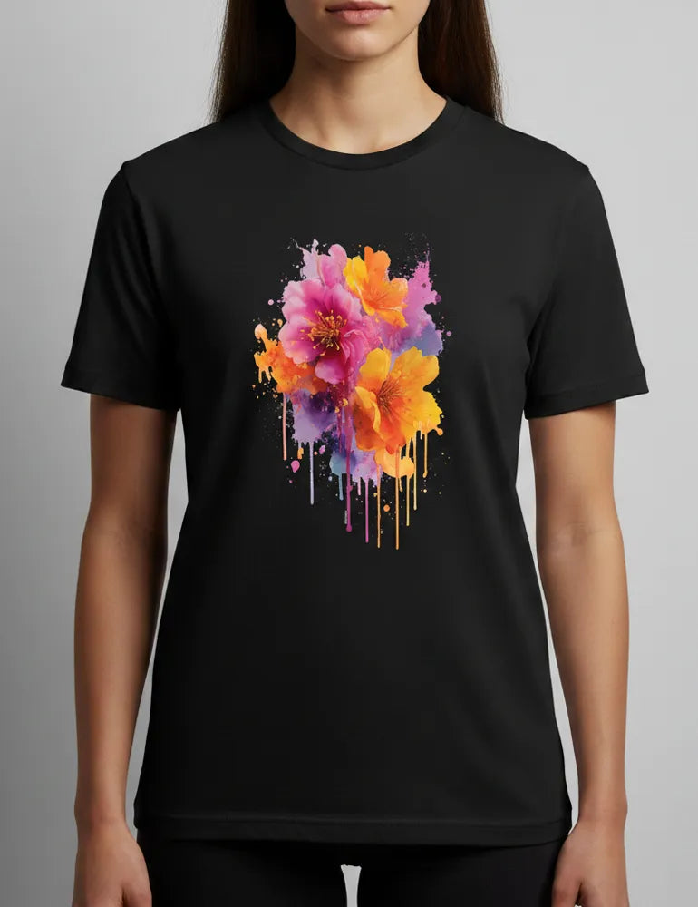 Ethereal Whisper No. 08 - Unisex Romantic Abstract Floral Tee | The Liquid Light Series image 0