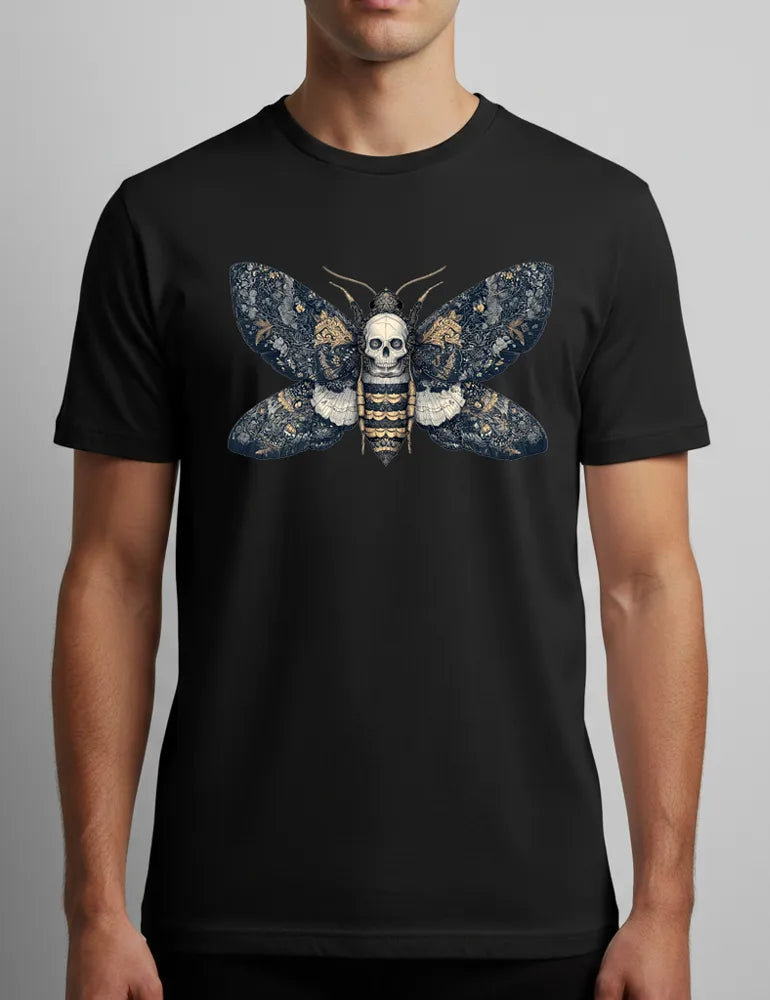 Silent Witness No. 08 - Unisex Death's-head Hawkmoth Etching Tee | Seraphina Black Signature Series image 1