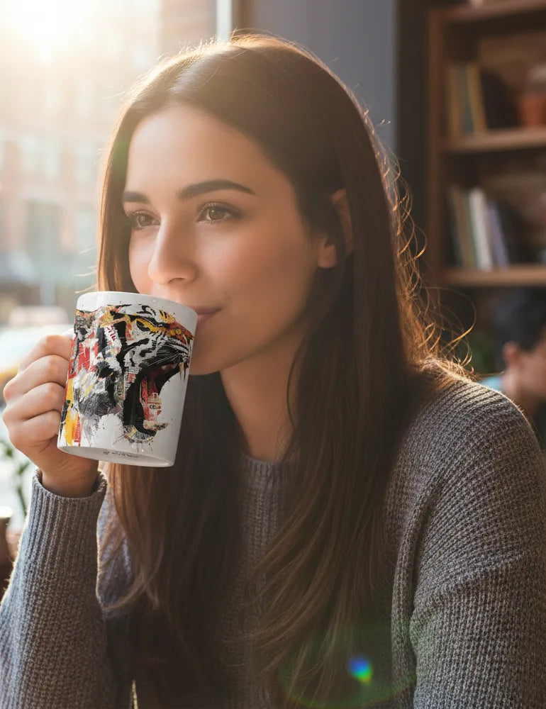 Predator Anthem No. 03 - Tiger Collage Street Art Mug | Kaelo X Artist Series image 1