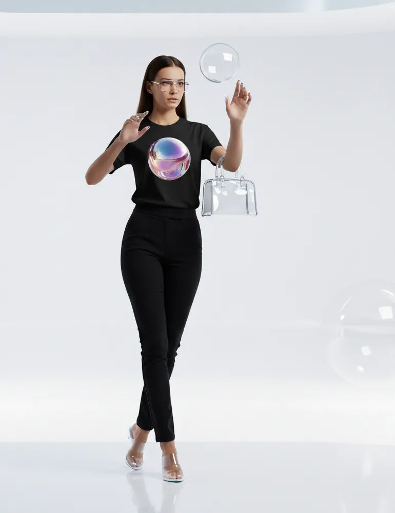 Iridescent Echo No. 05 - Unisex 3D Holographic Chrome Tee | Ryu Tanaka Signature Series image 7