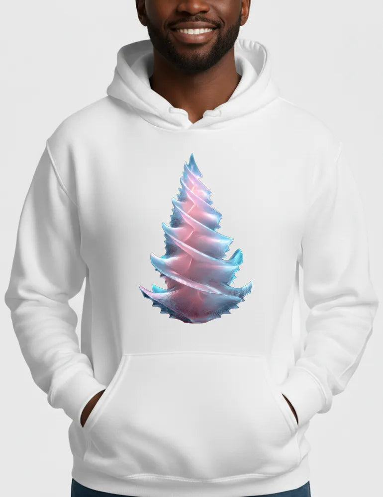 Radiant Spiral No. 02 - Frosted Glass 3D Tree Hoodie | Ryu Tanaka Signature Series image 1