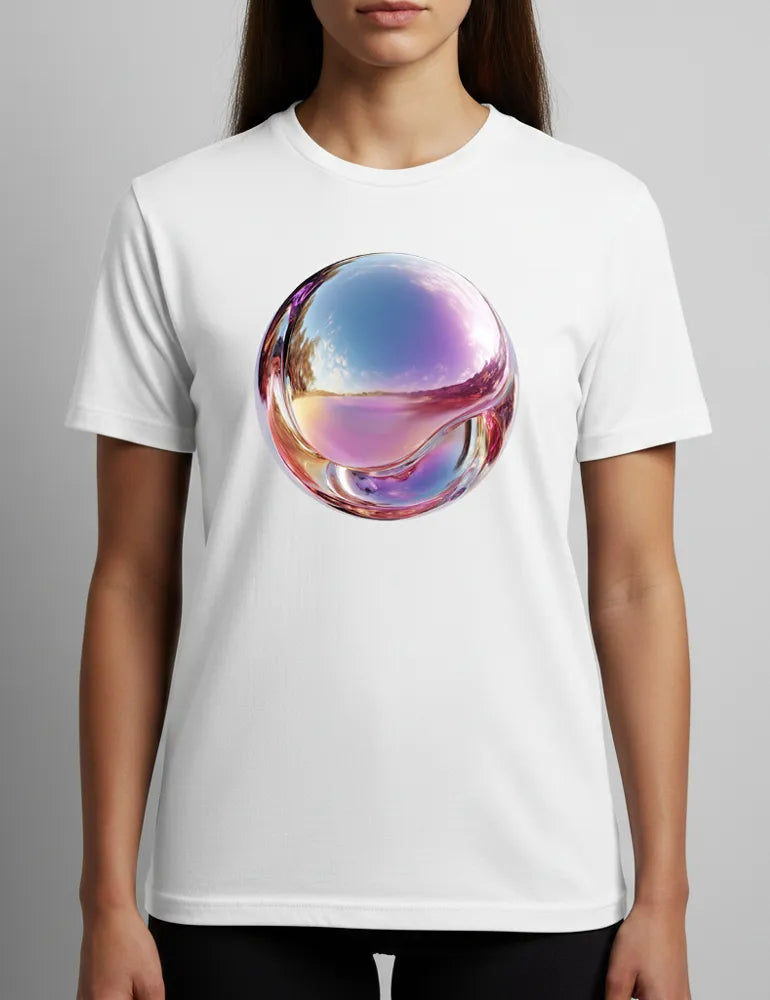 Iridescent Echo No. 05 - Unisex 3D Holographic Chrome Tee | Ryu Tanaka Signature Series image 2