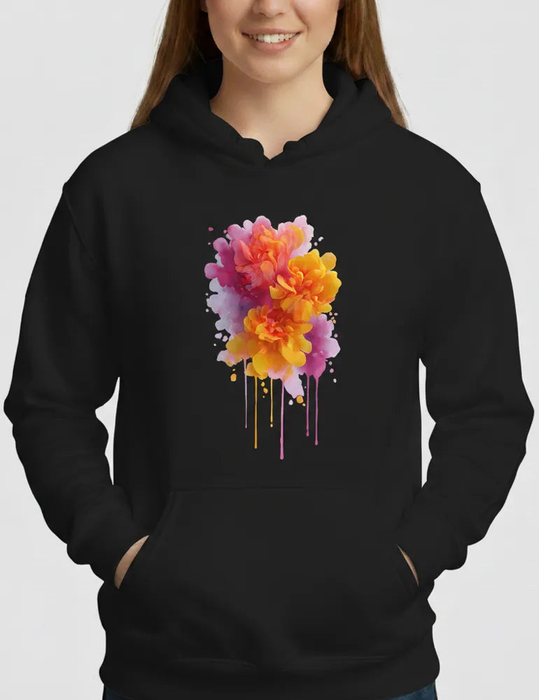 Ethereal Whisper No. 08 - Romantic Abstract Floral Hoodie | The Liquid Light Series image 1