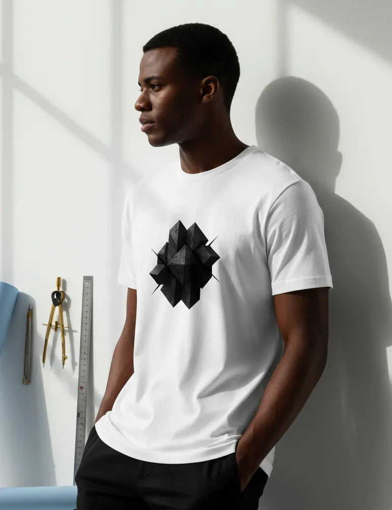 The Construct No. 01 - Unisex Brutalist Geometric Tee | Julian Hayes Signature Series image 5