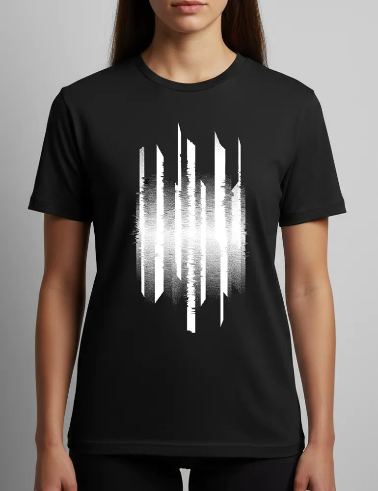 Vertical Interference No. 04 - Unisex Cyberpunk Glitch Tee | Julian Hayes Signature Series image 2