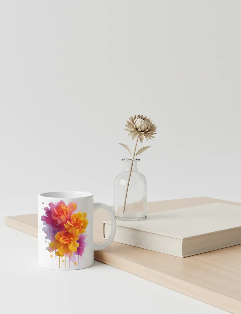 Ethereal Whisper No. 08 - Romantic Abstract Floral Art Mug | Elara Vane Artist Series image 1