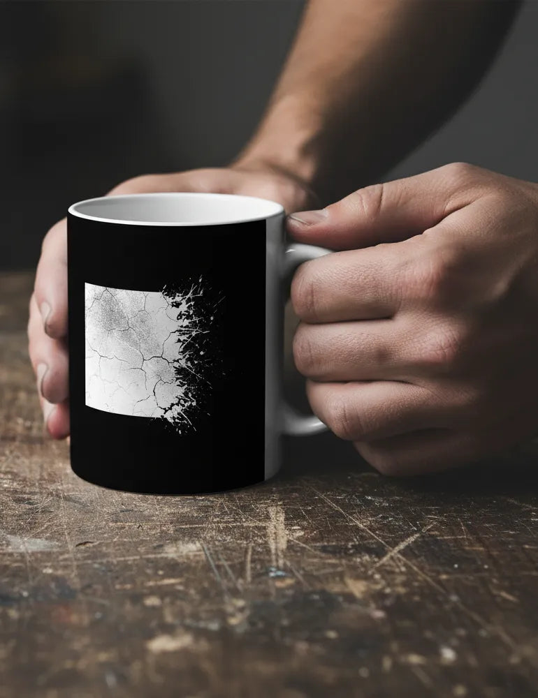 Eroded Order No. 05 - Distressed Grunge Square Art Mug | Julian Hayes Artist Series image 1
