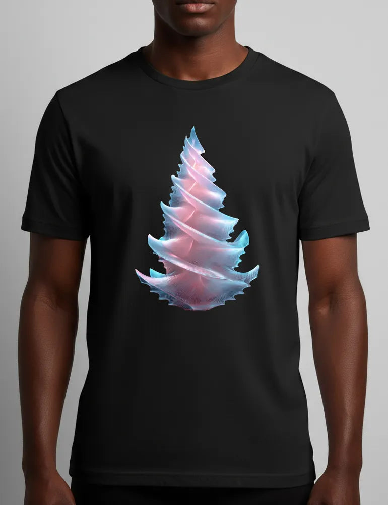 Radiant Spiral No. 02 - Unisex 3D Frosted Glass Tree Tee | Ryu Tanaka Signature Series image 0