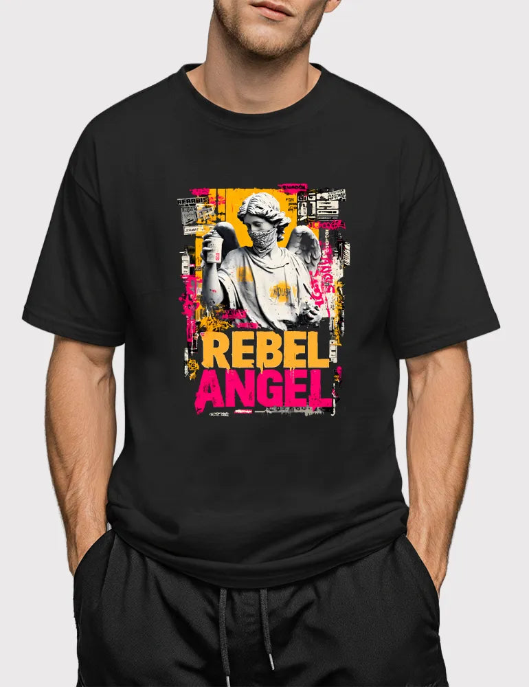 Angel Rebel- Unisex Premium Cotton Graphic Tee | The Angel Rebel Series by Kaelo X image 1