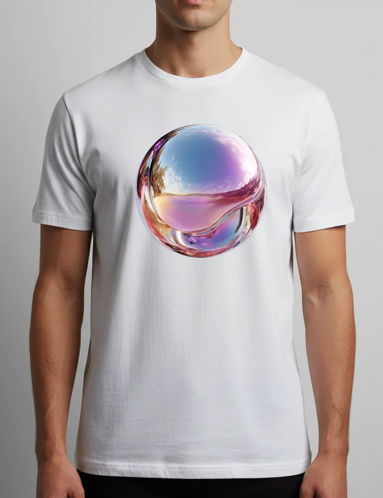 Iridescent Echo No. 05 - Unisex 3D Holographic Chrome Tee | Ryu Tanaka Signature Series image 0