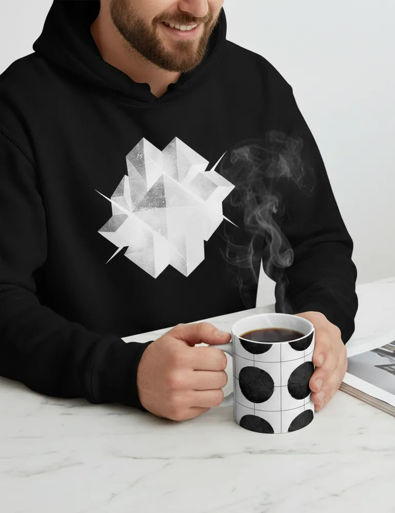 Absolute Zero No. 01 - Distressed Glitch Circle Art Mug | Julian Hayes Artist Series image 2