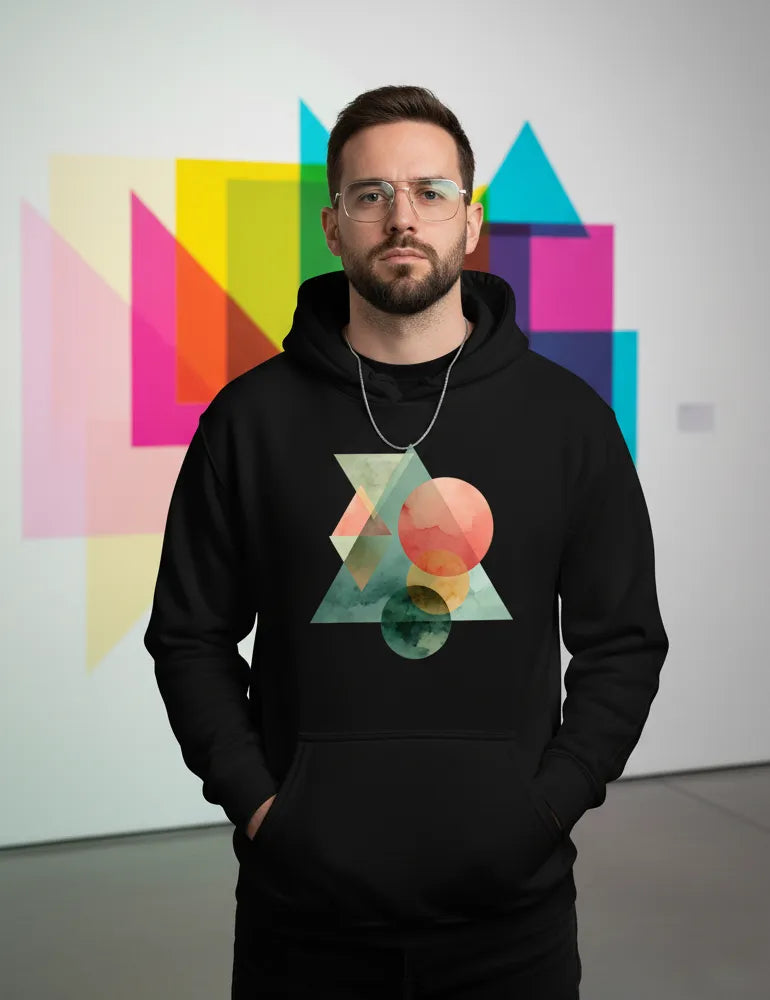 Solar Spectrum No. 09 - Vivid Geometric Watercolor Hoodie | The Liquid Light Series image 4