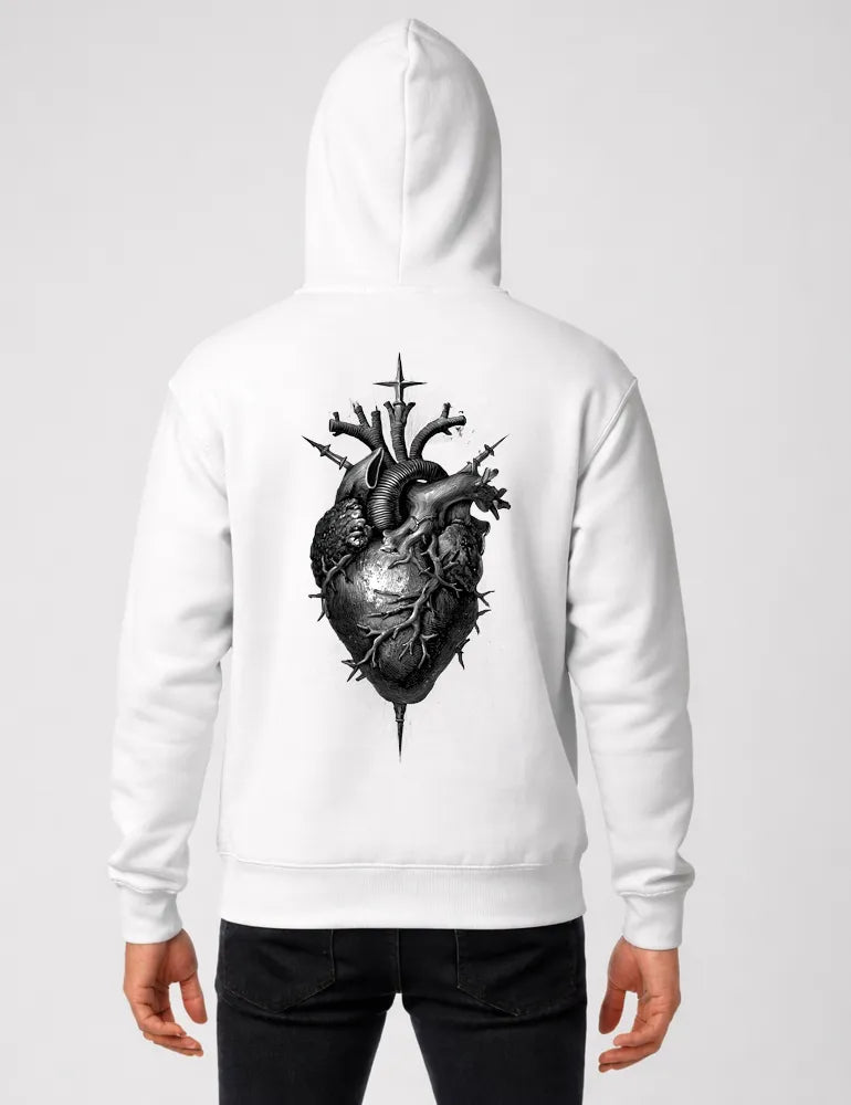 Sacred Heart No. 05 - Flaming Heart & Daggers Back Print Hoodie | Seraphina Black Signature Series image 0