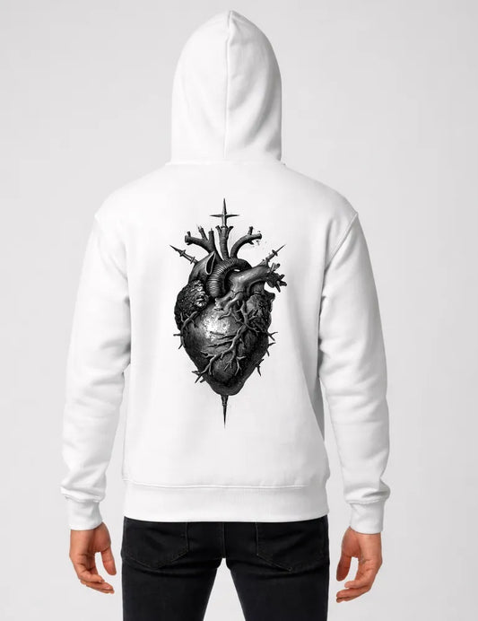 Sacred Heart No. 05 - Flaming Heart & Daggers Back Print Hoodie | Seraphina Black Signature Series image 0
