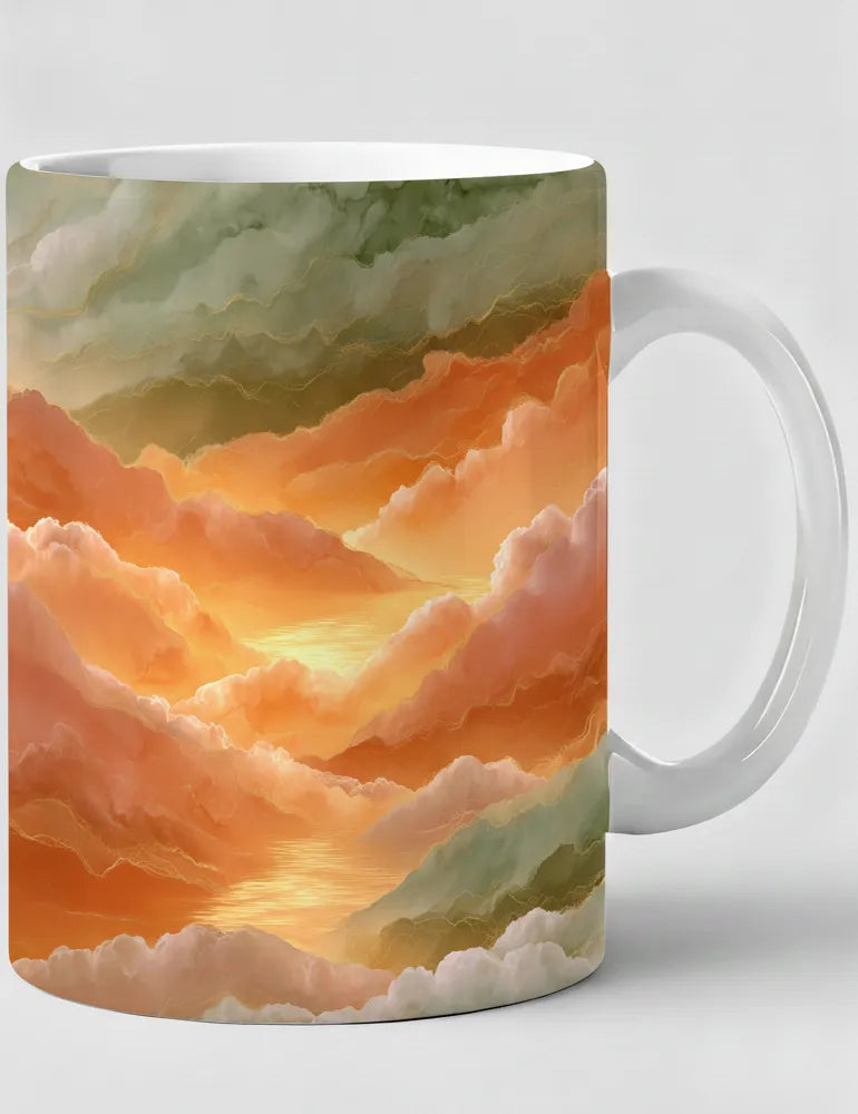 Golden Hour Reflection No. 12 - Mediterranean Sunset Art Mug | Elara Vane Artist Series image 0